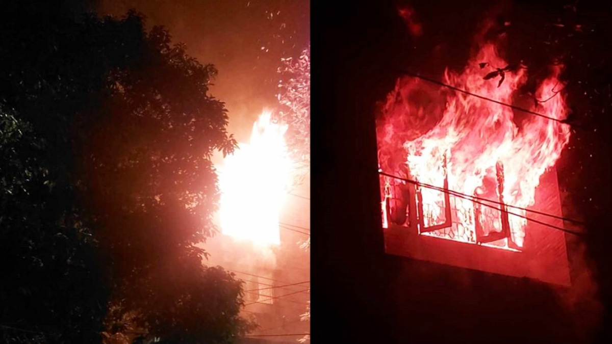 শেখ হাসিনার বাসভবন সুধা সদনেও ছাত্র-জনতার আগুন