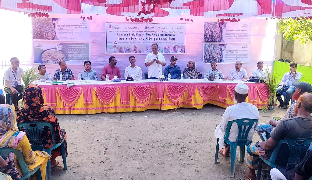 ঠাকুরগাঁওয়ে জিংকসমৃদ্ধ ব্রি ধান-১০২ চাষে কৃষকদের উদ্বুদ্ধ করতে মাঠ দিবস